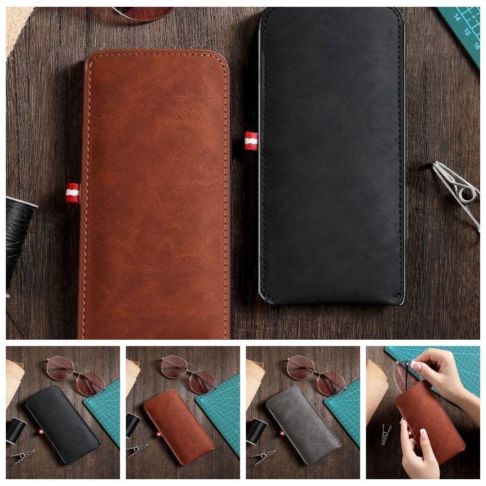 Qqmall กระเป๋าหนัง PU ทรงสี่เหลี่ยมผืนผ้า สีพื้น สําหรับใส่แว่นตาอ่านหนังสือ เครื่องประดับ