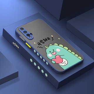 สําหรับ Huawei Nova 5T Honor 20 Pro เคสการ์ตูนไดโนเสาร์น้อยน่ารัก การออกแบบใหม่ เคสโทรศัพท์แข็ง ฝ้า ซิลิโคนนุ่ม กันกระแทก รูปแบบเคส