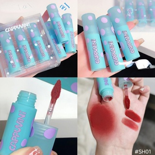 【พร้อมส่ง】Cappuvini ลิปสติก ลิปกลอส เนื้อแมตต์กํามะหยี่ กันน้ํา 3 ชิ้น ต่อชุด