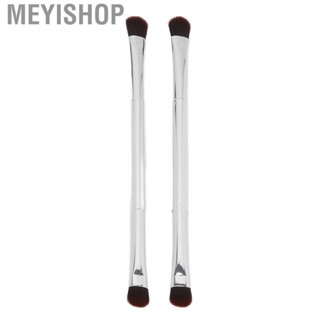 Meyishop Eyeshadow Brush Set  Eyelid Soft Hair Portable Silver Double Ended for Makeup Artist Home