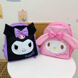 Sanrio Melody กระเป๋าเป้สะพายหลัง กระเป๋านักเรียน จุของได้เยอะ ลาย Kuromi Cinnamon สไตล์หวาน สําหรับเด็กผู้หญิง