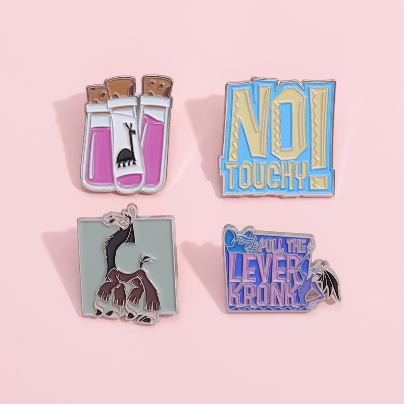 สารสกัดจาก Llama Kuzco เข็มกลัดเคลือบ ไม่สัมผัส เข็มกลัดปกเสื้อ ตราการ์ตูนภาพยนตร์ เครื่องประดับ ของ