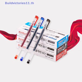 Buildvictories11 ปากกาหมึกเจล ความจุขนาดใหญ่ 0.38 มม. สีดํา น้ําเงิน แดง สําหรับสอบ ลงนาม โรงเรียน สํานักงาน