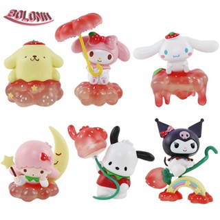 Bo โมเดลฟิกเกอร์ PVC รูปสตรอเบอร์รี่ Kuromi Cinnamoroll Kuromi สําหรับเก็บสะสม