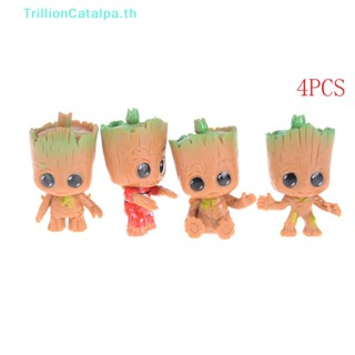 Trillioncatalpa ตุ๊กตาฟิกเกอร์ Guardians of the Baby Groot PVC ของขวัญ สําหรับเด็ก 4 ชิ้น