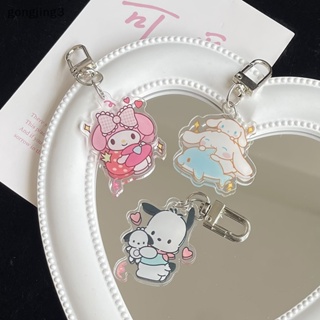 Gongjing3 พวงกุญแจอะคริลิค จี้การ์ตูนอนิเมะ Sanrioed Kitty Melody Kuromi Cinnamoroll Kawaii สําหรับตกแต่งกระเป๋า