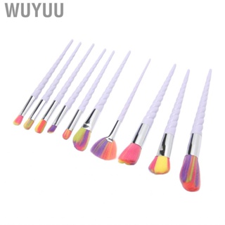 Wuyuu Synthetic Cosmetic Brushes  Professional Lightweight Ergonomic Handle Portable 10pcs Makeup Brush Kit for Loose  Beginners