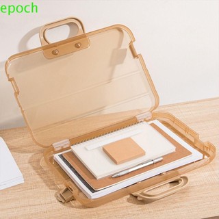 Epoch กล่องเก็บเอกสาร ขนาด A4 แบบพกพา สีโปร่งใส สําหรับออฟฟิศ โรงเรียน