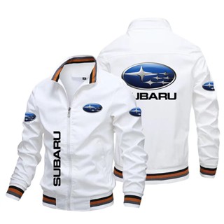 SUBARU LOGO baseball uniform car shop custom work clothes OUTBACK FORESTER XV BRZ LEGACY impreza CROSSTREK outdoor driving stand collar large size long-sleeved sweater Aviator Jacket