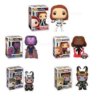 Funko POP ฟิกเกอร์ Marvel Avengers Scarlet Witch Loki Vision Black Widow ของเล่นสะสม