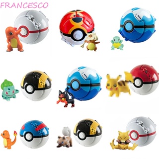 Francesco โมเดลฟิกเกอร์ รูป Pokemon Elf Ball Eevee Pikachu Elf Ball ของเล่นสําหรับเด็ก