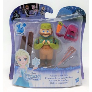 ตุ๊กตาฟิกเกอร์ Disney Princess Frozen Oakens Ski Trip Little Kingdom Snap-In ของเล่นสําหรับเด็ก