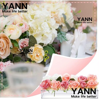 Yann1 แจกันดอกไม้อะคริลิค ทรงสี่เหลี่ยมผืนผ้า สําหรับตกแต่งบ้าน งานแต่งงาน