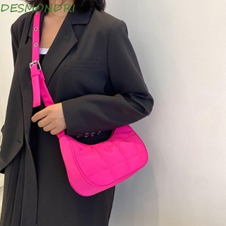 Desmondri Lattice Underarm Bags Travel Mini All-match Solid Color Korean Style กระเป๋าถือ Down Jackets Cloth Women Tote Bag