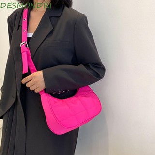 Desmondri Lattice Underarm Bags Travel Mini All-match Solid Color Korean Style กระเป๋าถือ Down Jackets Cloth Women Tote Bag