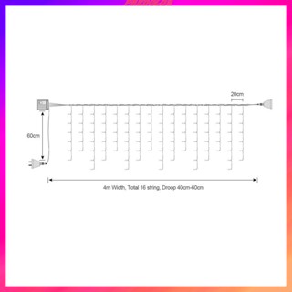 [Predolo2] สายไฟหิ่งห้อย LED กว้าง 4 ม. 8 โหมด ปลั๊กไฟนางฟ้า สําหรับแขวนตกแต่งสวน วันฮาโลวีน งานแต่งงาน วันเกิด ลานบ้าน