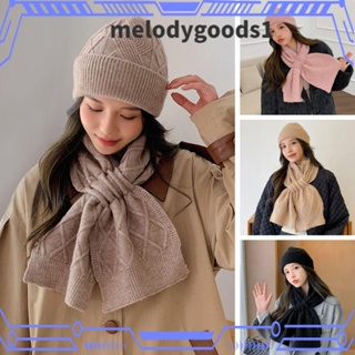 Melodygoods1 ชุดหมวกผ้าพันคอ กันลม ให้ความอบอุ่น สําหรับขี่จักรยาน