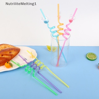 [NutriliteMelting1] หลอดดูดน้ําพลาสติก ลายการ์ตูน เกรดอาหาร ใช้ซ้ําได้ หลากสี สําหรับตกแต่งปาร์ตี้วันเกิดเด็ก [TH]