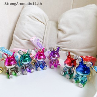 Strongaromatic พวงกุญแจคริสตัล รูปการ์ตูนกระต่ายน่ารัก ประดับเพชร ของขวัญ สําหรับตกแต่งกระเป๋า