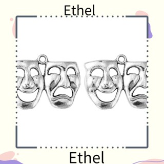 Ethel1 เครื่องรางนําโชค อัลลอย ลาย Happy Sad สไตล์โบราณ สีเงิน สําหรับทํางานฝีมือ 20 ชิ้น