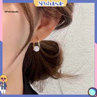 ขายส่ง|  เครื่องประดับ ต่างหูสตั๊ด ประดับเพทาย ทรงเรขาคณิต เหมาะกับของขวัญวันเกิด สําหรับผู้หญิง 1 คู่