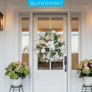 [Sunnimix1] พวงหรีดดอกไม้ประดิษฐ์ 45 ซม. สําหรับตกแต่งผนังบ้าน ระเบียง สวน งานแต่งงาน ในร่ม