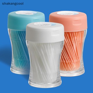 Shakangcool แปรงสีฟันไม้จิ้มฟัน พลาสติกนิ่ม แบบสองหัว 200 ชิ้น ต่อชุด SGL