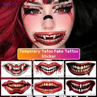 [Adegring] สติกเกอร์รอยสักชั่วคราว ลาย Happy Halloween Scar Lips Smile Flash กันน้ํา สําหรับผู้ชาย ผู้หญิง