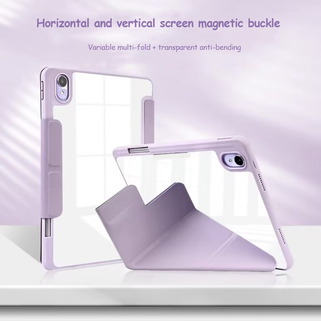 เคสพลาสติกแข็ง อะคริลิค พับได้ พร้อมหัวเข็มขัด สําหรับ Xiaomi Pad 5 5 Pro 11 นิ้ว 2023 Pad 6 6 Pro 2023 Redmi Pad 10.61