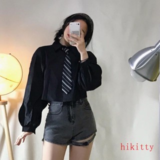 Hik Skinny JK เครื่องแบบผูกโบว์ยาว สีดํา