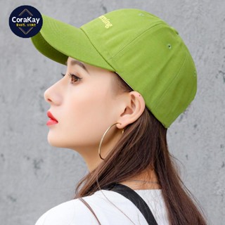 [CoraKay] หมวกแก๊ปลําลอง กันแดด สีเขียว แฟชั่นฤดูร้อน สไตล์เกาหลี ตะวันตก สําหรับผู้หญิง