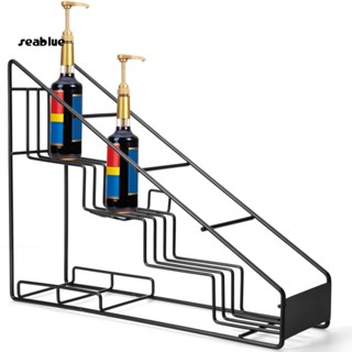 [SE] ชั้นวางขวดไซรัป และน้ําเชื่อม แบบโลหะ 4 ชั้น ประหยัดพื้นที่ สําหรับห้องครัว และบาร์
