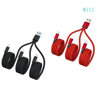 Will สายชาร์จ USB2 0 สําหรับอะแดปเตอร์ชาร์จ Micro USB 3 ชิ้น