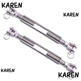 Karen ตัวปรับความตึงสายลวด สเตนเลส 304 3/8 นิ้ว M10 1200 ปอนด์ คุณภาพสูง 2 ชิ้น