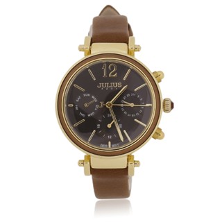 Ship tomorrow JULIUS Unique Women Leather Strap Round Shape Quartz Wrist Watch Best Gift