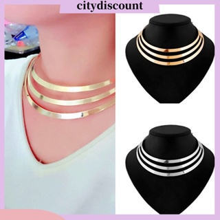 &lt;citydiscount&gt; สร้อยคอโชคเกอร์ อัลลอย ครึ่งวงกลม สไตล์พังก์ แฟชั่นสําหรับผู้หญิง