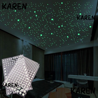 Karen 202 ชิ้น เรืองแสง สติกเกอร์ติดผนัง ศิลปะ ตกแต่งผนังบ้าน ฟองรูปลอก