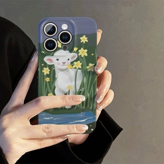 เคสโทรศัพท์มือถือคู่รัก แบบแข็ง ลายการ์ตูนภาพวาดสีน้ํามัน สําหรับ Iphone Apple 14promax 13 11 12 XR XS