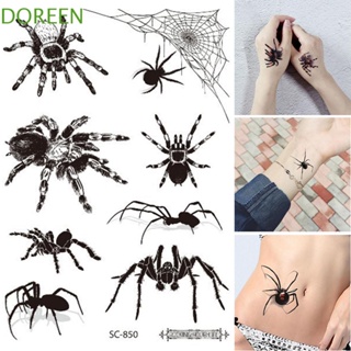 Doreen รอยสักปลอม ลายแมงมุม 3D น่ากลัว หลากสี เหมาะกับฮาโลวีน สําหรับผู้หญิง และผู้ชาย