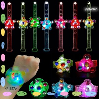 Pista สร้อยข้อมือพลาสติก มีไฟ LED หมุนได้ 12 ชิ้น สําหรับเด็ก