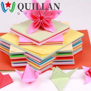 Quillan Origami กระดาษพับสองด้าน 10 สี 100 ชิ้น สําหรับฉากหลัง DIY