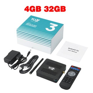 Tox3 กล่องทีวี Android 11 Smart Tv Box 4GB 32GB Amlogic S905X4 BT4.1 1000M 4K HDR เครื่องเล่นมีเดีย รองรับ Google Play Set Top Box