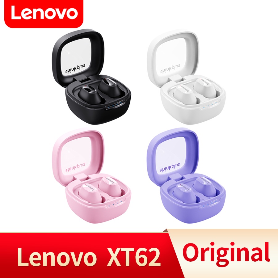 Lenovo XT62 TWS หูฟังบลูทูธไร้สาย พร้อมไมโครโฟน คุณภาพดี เสียงเบสหนัก เหมาะกับการเล่นเกม เล่นกีฬา