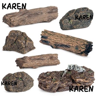 Karen โมเดลตอไม้ประดิษฐ์ พลาสติก ขนาดเล็ก สําหรับตกแต่งสวน โต๊ะทราย DIY
