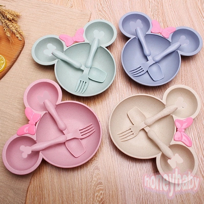 สินค้าพร้อมส่งจากไทย ชุดชามข้าวมิ๊กกี้ สำหรับเด็กอายุ 6 เดือน-3ขวบ