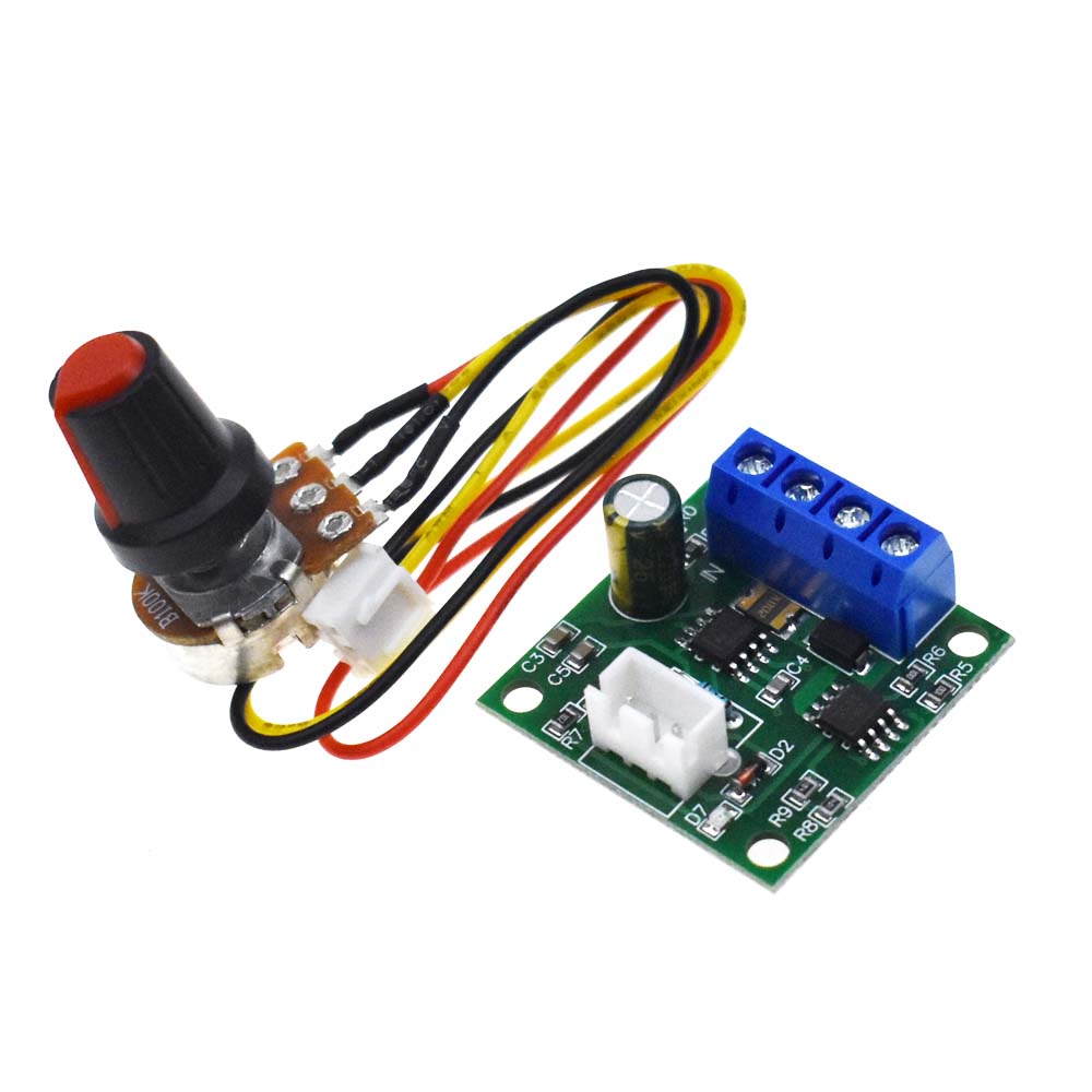 Dc PWM มอเตอร์ควบคุมความเร็ว 1.8V 3V 5V 6V 12V 2A ตัวควบคุมอัตโนมัติ Governor ควบคุมความเร็ว 15V แหล่งจ่ายไฟพร้อม Potentiomer