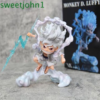 Sweetjohn ฟิกเกอร์ PVC รูปปั้นอนิเมะ Luffy Gear 5 สําหรับตกแต่ง