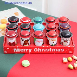 Buildvictories11 กล่องดีบุก ลายคริสต์มาส สําหรับใส่ขนมหวาน 1 ชิ้น