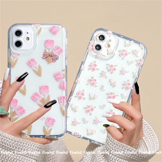 เคสโทรศัพท์มือถือ ซิลิโคนนิ่ม แบบใส เต็มจอ ลายดอกทิวลิป สําหรับ Samsung S22 S21 S20 Plus S22 S21 S20 Ultra S20 FE S21 FE Note 20Plus Note 20Ultra