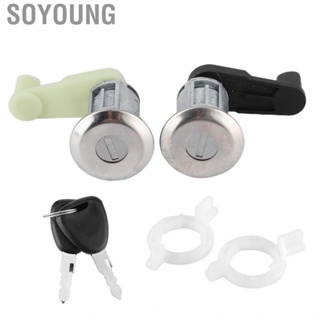 Soyoung Pair of Door Lock Cylinder Kit with Key 7701468981 Fit for Megane I Scenic Clio II Thaliab Truck Locks &amp;  Hardware